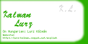 kalman lurz business card
